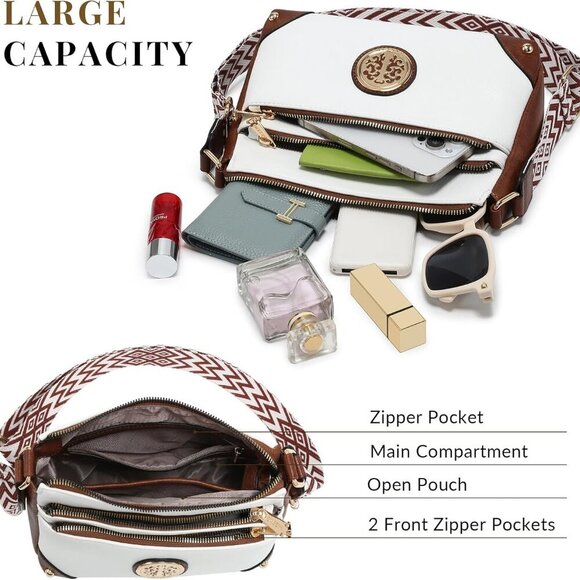 Crossbody Purses for Women Trendy Multi Pockets Shoulder Bag Medium Handbags wit - Picture 5 of 6